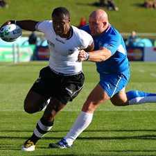 Fiji's Vereniki Goneva shows his try-scoring instincts against Namibia