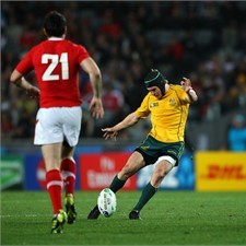 Australia's Berrick Barnes produced array of deft kicks for field position