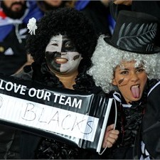 All Blacks fans send a message to their heroes before Sunday's match