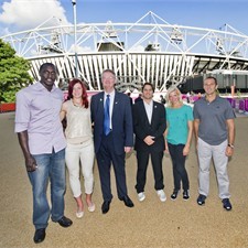 Sevens stars from Kenya, England and Netherlands were guests at an event in the Olympic Park marking four years to Rugby Sevens' debut at Rio 2016.