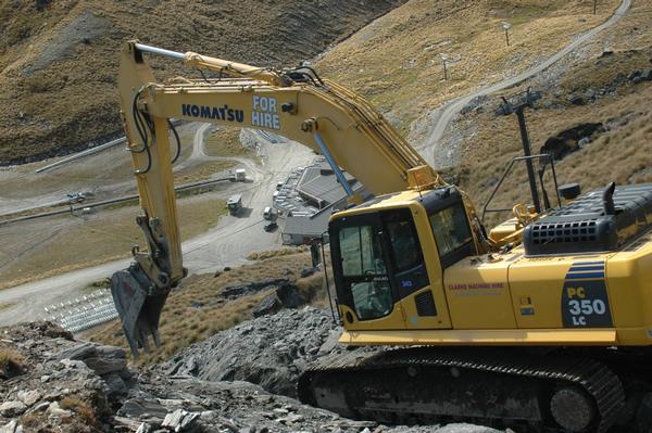 A digger works on improvements at The Remarkables