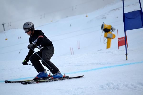 Ski racer competing in the 2011 Winter Classic at Coronet Peak.