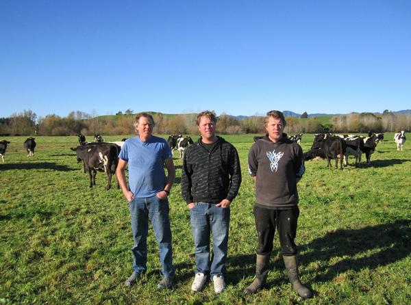 Paternal loyalty has ensured Tony de Groot, left, and his two sons John, centre, and Michael, right, will be farming together in a new 'mega farming' operation.