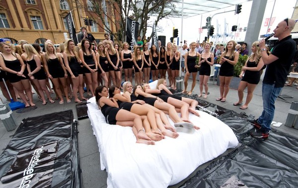 nakedsleep.com attempted a world record attempt at the most number of people in a King Sized bed