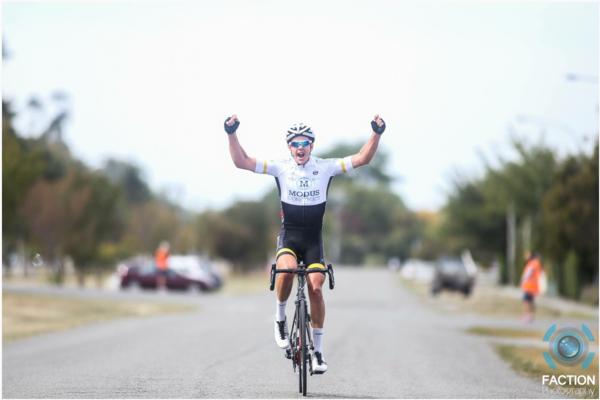 Ben Robertson of Christchurch was an impressive winner of round two of the elite race of the Calder Stewart Cycling Series, the Kiwi Style Bike Tours Timaru Classic, in Pleasant Point near Timaru in March. 