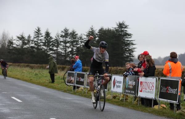 Christchurch teenager Max Jones won the biggest race of his young cycling career, winning today's elite race of the fourth of the Calder Stewart Cycling Series, the Kings Electrical Ashburton Classic 