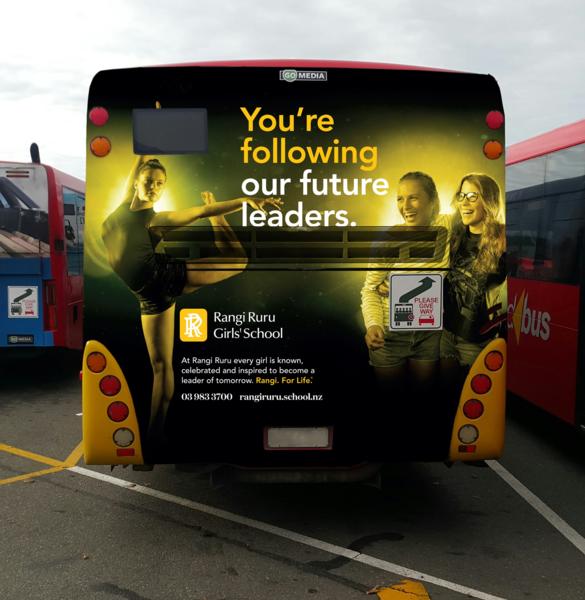 The new bus carrying South Canterbury Students into Christchurch 