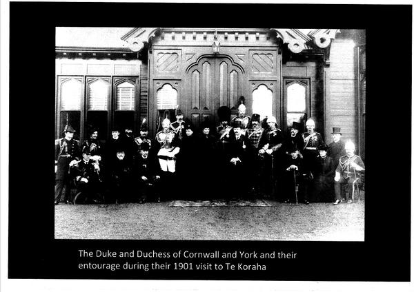 The Royal Party outside Te Koraha in 1901