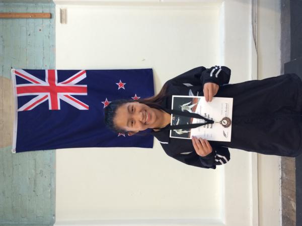 Ashleigh Goh with her NZ U17 Fencing Champs Bronze Medal