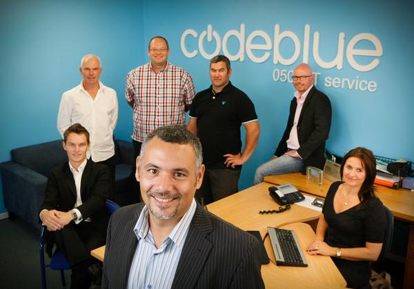 The CodeBlue Hamilton team &#8211; Managing Director Jason Trower in the foreground