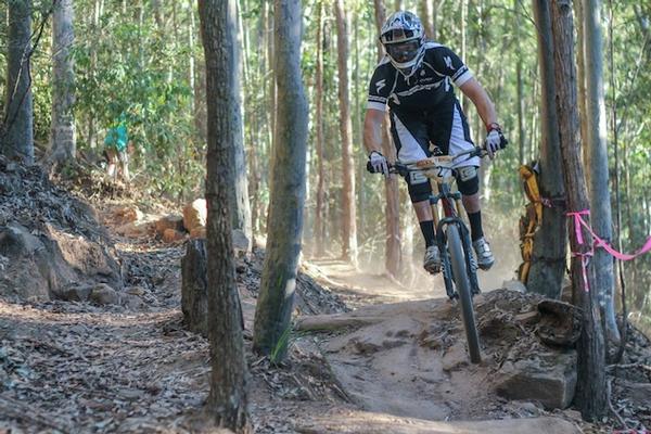 Brad Kelly wins on his home track at Ourimbah State Forest.