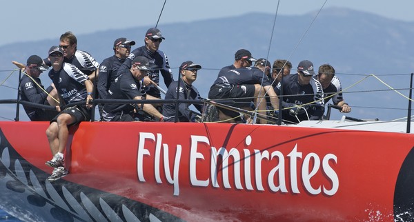 Emirates Team New Zealand shares the lead after the second day of the Audi MedCup Portugal Trophy regatta