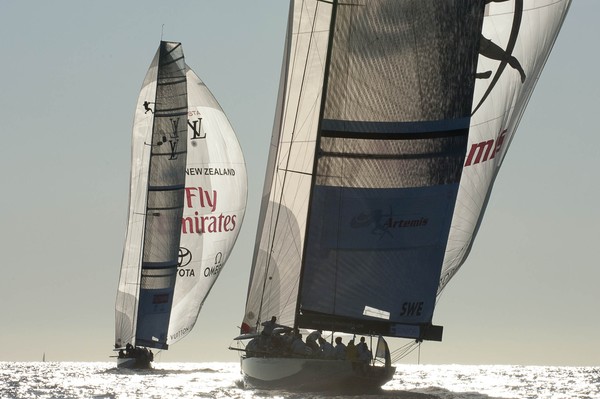 Emirates Team New Zealand in the Louis Vuitton Trophy regatta at Nice, France