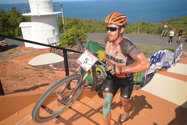 Not only the elite riders will dream of this moment for 9 long days: to climb up the last few steps towards the finish line on Grassy Hill in Cooktown, like Cory Wallace here in 2012.