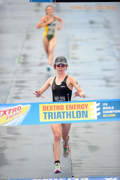 New Zealand's Mikayla Nielsen wins Junior Triathlon World Champs in China.