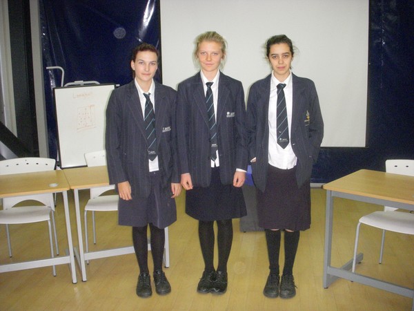 CG Strathallan team of Ashley Varney, Phoebe Cowdell-Murray and Hannah Senior beat 23 other Auckland schools to win the Junior Premier Grade Debating Competition.