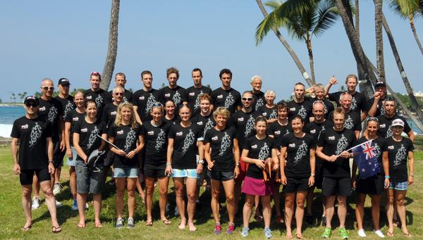 The New Zealand team at Kona on Hawaii's Big Island in readiness for the Ironman World Championships on Sunday. 