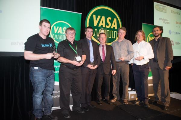 Dave Harwood (second from left) at VASA Wire and Gas dinner, June 2015 with Ian Stangroome, VASA president (centre), other awards recipients and Haitham Razagu, VASA Executive director (far right).