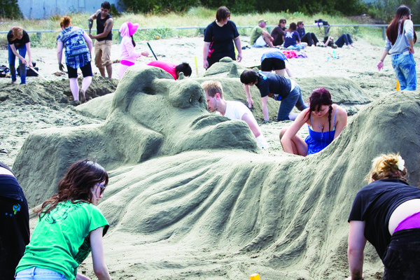 Sand sculpture inspired by Fine Artists