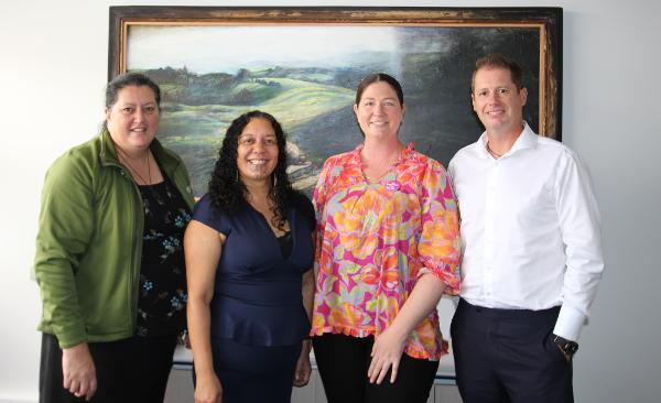 Sue Reed-Thomas, northern North Island Operations Director for DOC, left, NRC chair Tui Shortland, Conservation Minister Honourable Willow-Jean Prime and NRC CEO Jonathan Gibbard at their meeting in Whangarei.