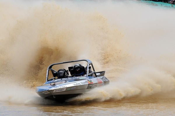 Extending out to a four point lead after his second Scott Waterjet Group A class win in as many events, Auckland's Bayden Gray and navigator Tanya Iremonger topped the 15-boat field at the Featherston round of the 2010 Jetpro Jetsprint Championship series