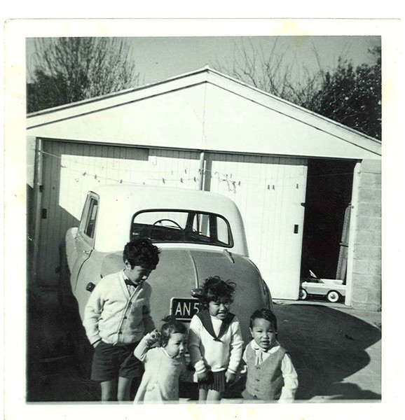 The family�s first car, an Austin Hummer 1959