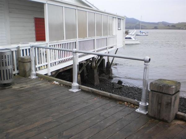 Nautical style: A section of the safety railing the council proposes to erect at Mangonui waterfront.