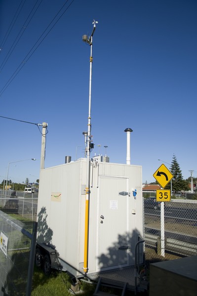 Air quality monitoring station beside the southern motorway in Auckland