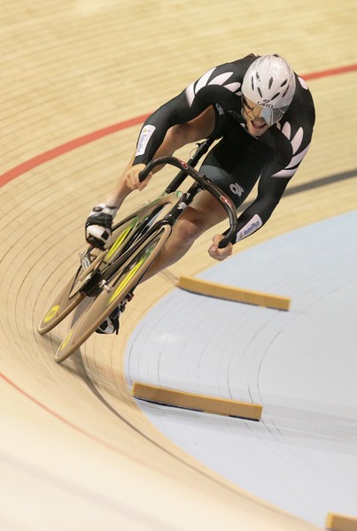 Eddie Dawkins (men's sprint) in action at the UCI World Track Cycling Championships in Copenhagen today.