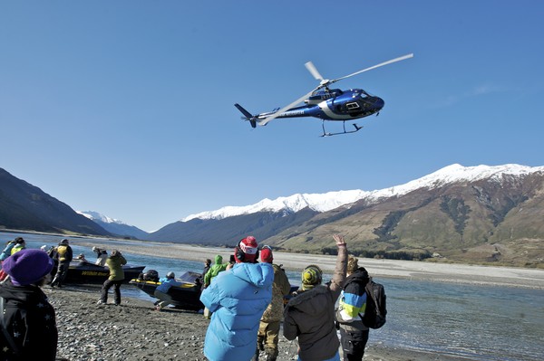 The World Heli Challenge is more then just skiing nd snowboarding. At the end of the VnC Downhill athletes were dropped onto the side of the Makarora River and jet boated back up to the heli base. 