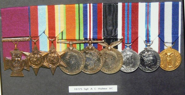 The medals of Sgt Hulme VC. 