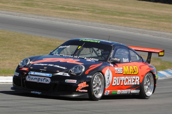 Defending New Zealand Porsche GT3 Cup Challenge champion Craig Baird finished a close third in today's opening race at the Christchurch Powerbuilt Raceway in his claw back to championship contention.