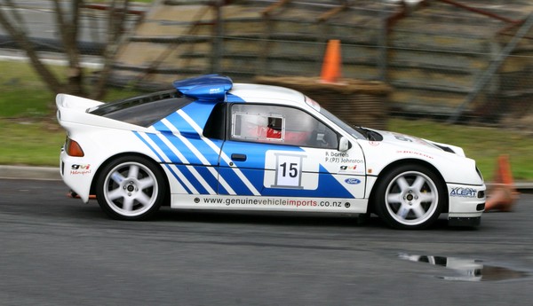 Peter Johnston placed second in his group b ford rs200 rally car at the ruakaka street sprint