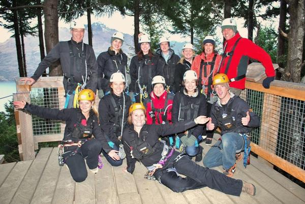 Ziptrek guides take TRENZ guests on a flying visit above Queenstown