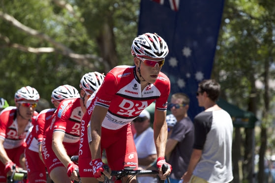 Adam Phelan drives the breakaway during the Cycling Australia Road National Championships.