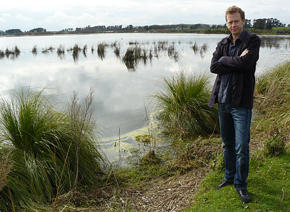 Green Party co-leader Russell Norman at the edge of Lake Horowhenua