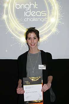 Saskia Wallace with her Bright Ideas Challenge award.