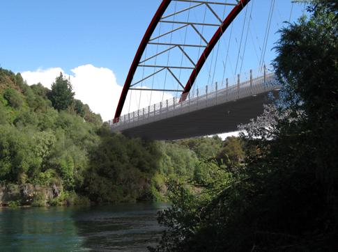  A simulated photograph of how the iconic network arch bridge that will span the Waikato River at Wairakei will look when completed