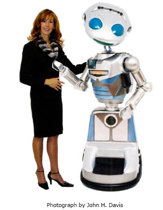 Gemo the robot (on the right)
