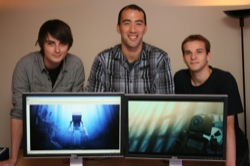 Computer animation trio, Shinji Dawson, Yannick Gillain and Felix Telfer,