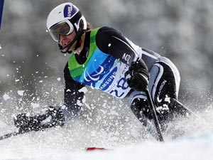 Paralympic skier Adam Hall winning gold at this year's Winter Paralympic Games