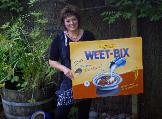 Jo Webber and her Weetbix art