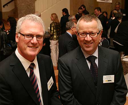 Vice-Chancellor Steve Maharey with Wellington Employers' Chamber of Commerce president Richard Stone.