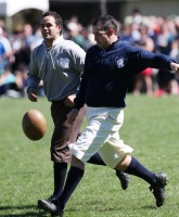 Historic re-enactment of New Zealand's first rugby game