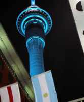 Auckland's Sky Tower lights up for Argentina