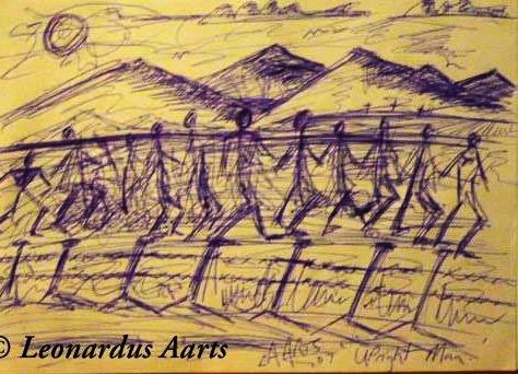 Upright Man by Leon Aarts (pencil on paper)