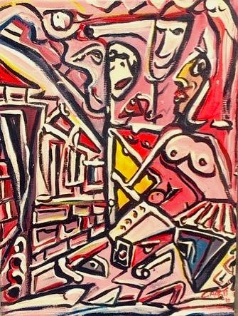 'Manchester Street post Christchurch Earthquake'by Leon Aarts, acrylics on canvas