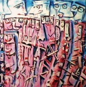 '123-321' by Leon Aarts, acrylics on canvas (sold)