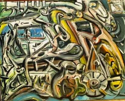 'Cogito Ergo Sum (I think, therefore I am)' oils on canvas board, by Leon Aarts