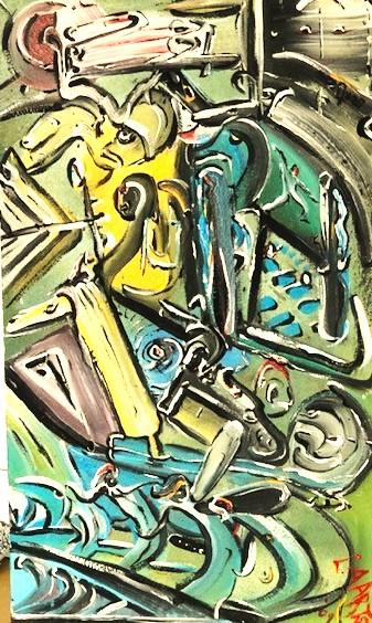 'BERTje', alias 'ScoobyDoo' acrylics on board by Leon Aarts